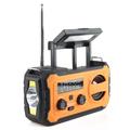 YX328 Emergency Hand Crank Solar Radio with Flashlight, 4000mAh Power Bank - Orange