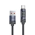 Yesido CA138C 66W Fast Charging USB-C Cable with Digital Display - 1.2m - Black