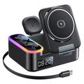 Yesido DS38 8-in-1 Magnetic Wireless Charging Station with Digital Clock - 65W - Black