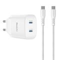 Yesido YC109 45W Dual USB-C PD Charger with USB-C Cable - White