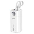 Yesido YP86 20000mAh Power Bank with Built-In USB-C and Lightning Cables - 22.5W - White