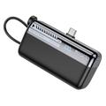 Yesido YP99 10000mAh Power Bank with Built-In USB-C to Lightning Cable - Black