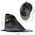 Zelotes T-30 Vertical Gaming Mouse with 6 Buttons - Black