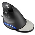 Zelotes T-30 Vertical Gaming Mouse with 6 Buttons - Black