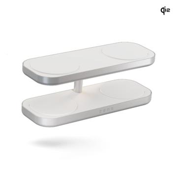 Zens Aluminium Quattro Wireless Charger Pro 4 with 65W Power Adapter - MagSafe Compatible, Qi2 - White