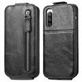 Zipper Pocket Sony Xperia 10 IV Vertical Flip Case - Black