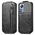 Zipper Pocket Xiaomi 12T/12T Pro Vertical Flip Case - Black