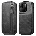 Zipper Pocket Xiaomi Redmi 10A Vertical Flip Case - Black