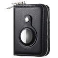 Zipper Wallet with Apple AirTag Holder and RFID - Black