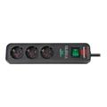 Brennenstuhl Eco-Line Power Strip with Surge Protection - 3-sockets - 1.5m