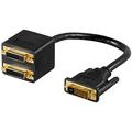 Goobay Dual Link DVI-D Male / 2 Dual Link DVI-D Female Adapter Cable - Black