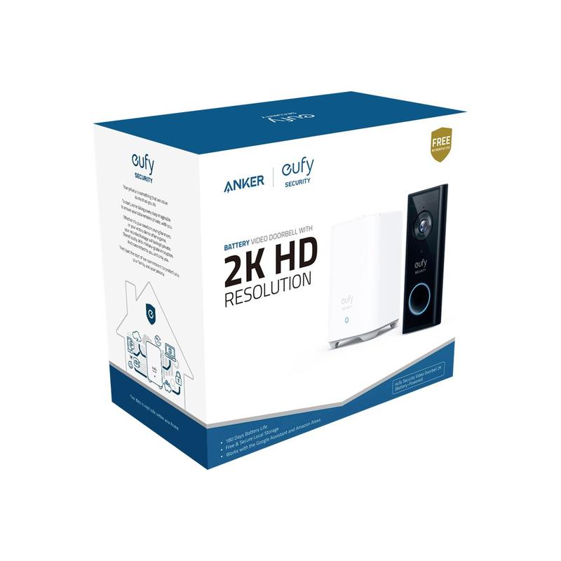 Eufy Security Wireless Video Doorbell Black / White