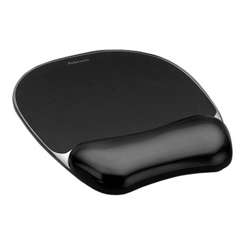 Fellowes Crystal Gel Mouse Pad with Wrist Rest Pillow Black
