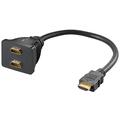 Goobay HDMI 1.4 / Dual Female HDMI Adapter Cable - Black