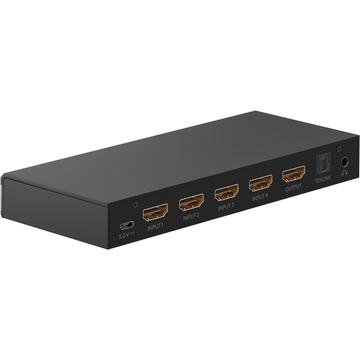 Goobay HDMI 2.0 Switch 4 to 1 with Audio Output - Black