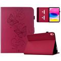 iPad 2022/2025 Butterfly Smart Folio Case with Card Slots - Hot Pink