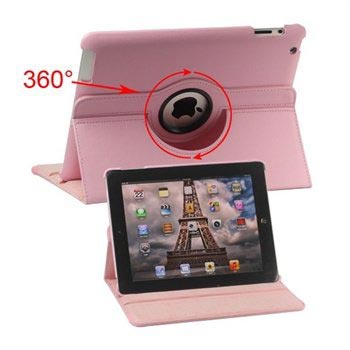 Rotary Leather Case - iPad 2, iPad 3, iPad 4 - Pink