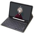 iPad 9.7" 2017/2018 Bluetooth Keyboard Case with Round Keys and Pencil Slot - US Layout - Black