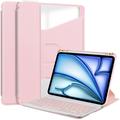 iPad Air 13 2024/2025v 360 Rotating Smart Case with Bluetooth Keyboard - Pink
