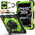 iPad Pro 11 2024/2025 Heavy Duty 360 Case with Hand Strap - Green