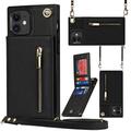 iPhone 11 Hybrid Case with Wallet and Lanyard - Black