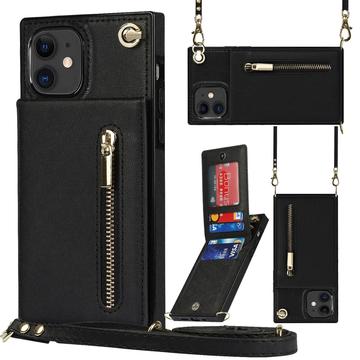 iPhone 11 Hybrid Case with Wallet and Lanyard - Black