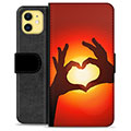iPhone 11 Premium Wallet Case - Heart Silhouette