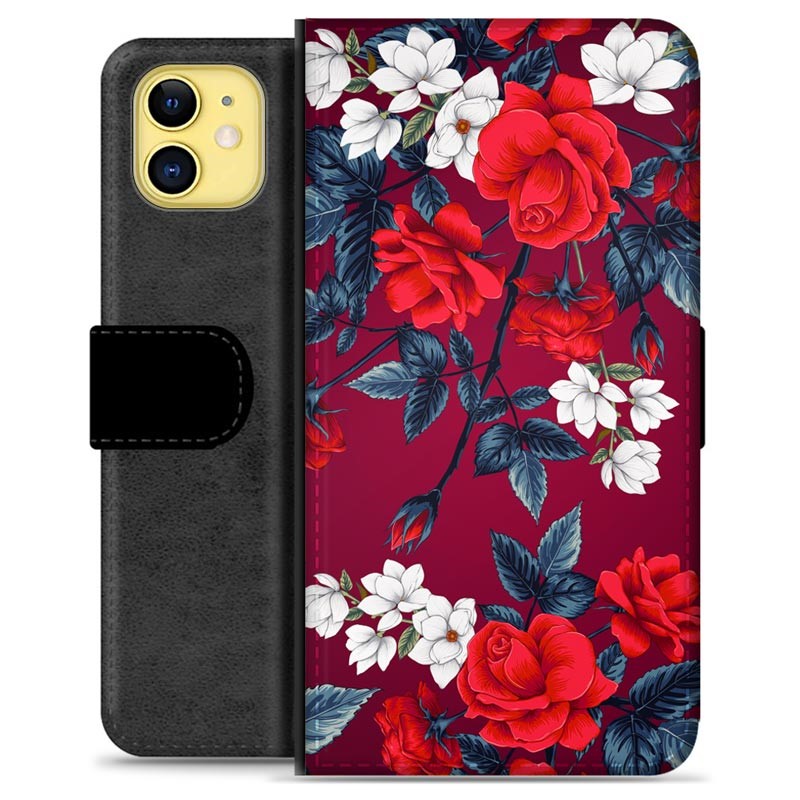 iPhone 11 Premium Wallet Case Vintage Flowers