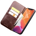 Qialino Classic iPhone 12/12 Pro Wallet Leather Case - Brown