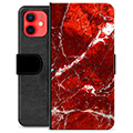 iPhone 12 mini Premium Wallet Case - Red Marble