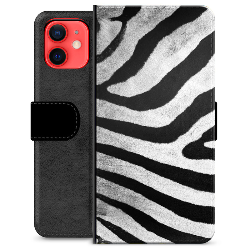 iPhone 12 mini Premium Wallet Case Zebra