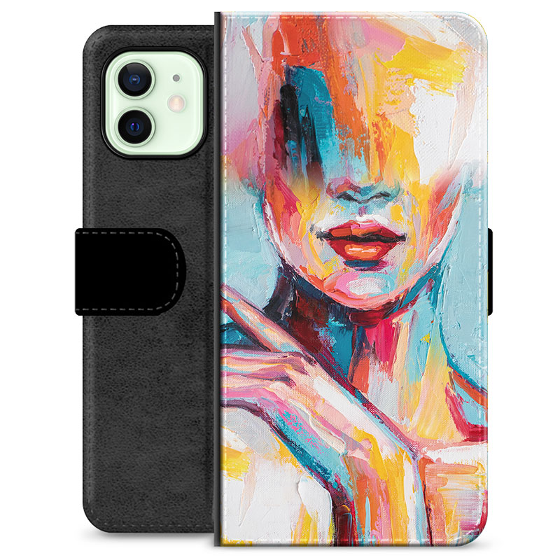 iPhone 12 Premium Wallet Case Abstract Portrait