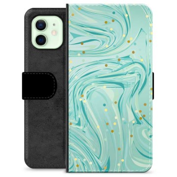 iPhone 12 Premium Wallet Case - Green Mint