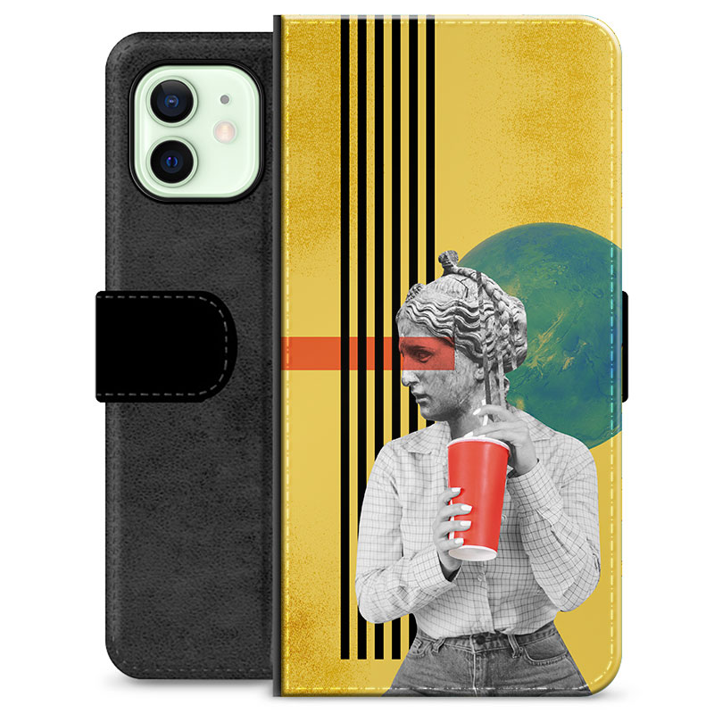 iPhone 12 Premium Wallet Case Retro Art