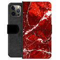 iPhone 12 Pro Max Premium Wallet Case - Red Marble