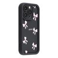 iPhone 12 Pro Stylish Shockproof TPU Case with Raised Edges - Black / Bow