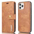 iPhone 13 DG.Ming 2-in-1 Detachable Wallet Leather Case - Brown
