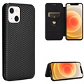 iPhone 13 Flip Case - Carbon Fiber - Black