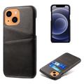 iPhone 13 KSQ Coated Plastic Case with Card Slots - Black