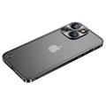 iPhone 13 Mini Metal Bumper with Tempered Glass Back - Black