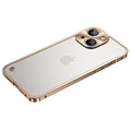 iPhone 13 Mini Metal Bumper with Tempered Glass Back - Gold