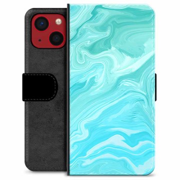 iPhone 13 Mini Premium Wallet Case - Blue Marble