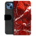 iPhone 13 Premium Wallet Case - Red Marble