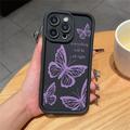 iPhone 13 Pro Max Butterfly Print TPU Case - Purple / Black