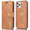 iPhone 13 Pro Max DG.Ming 2-in-1 Detachable Wallet Leather Case - Brown