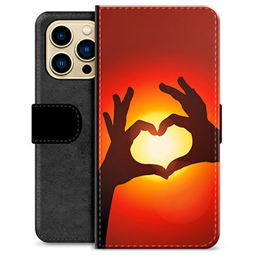 iPhone 13 Pro Max Premium Wallet Case - Heart Silhouette