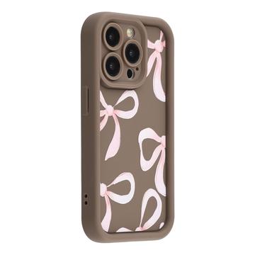 iPhone 13 Pro Max Stylish Shockproof TPU Case with Raised Edges - Brown / Big Bow