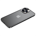 iPhone 13 Pro Metal Bumper with Tempered Glass Back - Black