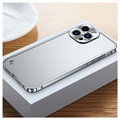 iPhone 13 Pro Metal Bumper with Tempered Glass Back - Silver
