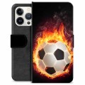 iPhone 13 Pro Premium Wallet Case - Football Flame